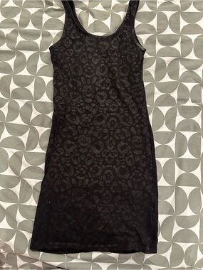 H&M Black Leopard-Print Sleeveless Mini Dress